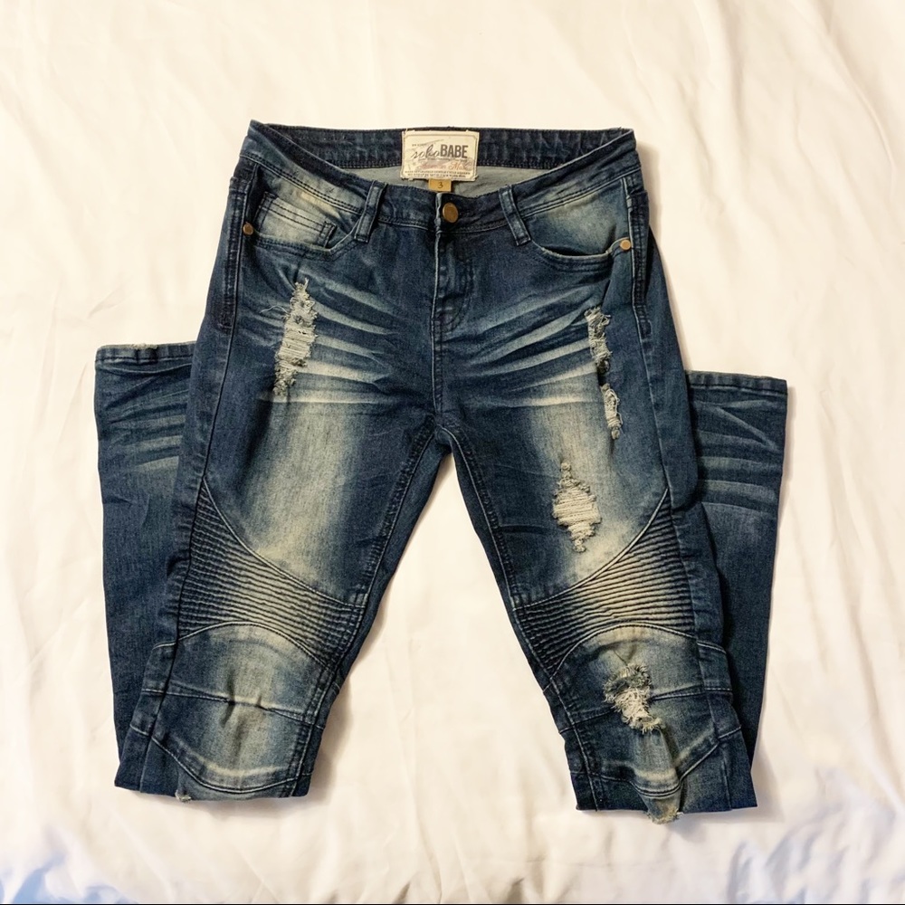 Distressed jeans